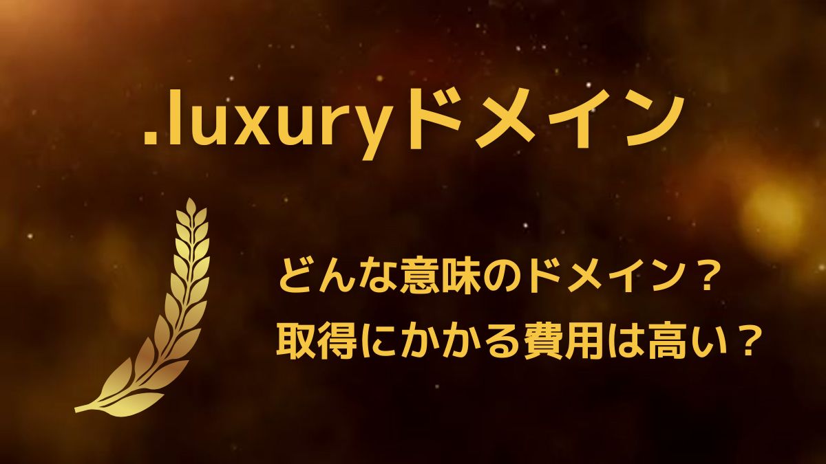 .luxuryドメインの意味は？取得にかかる費用は高い？