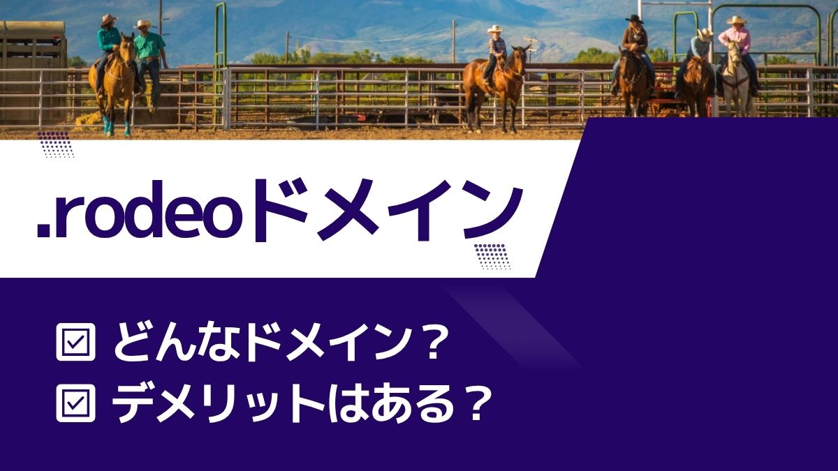 .rodeoドメインの意味は？デメリットはある？